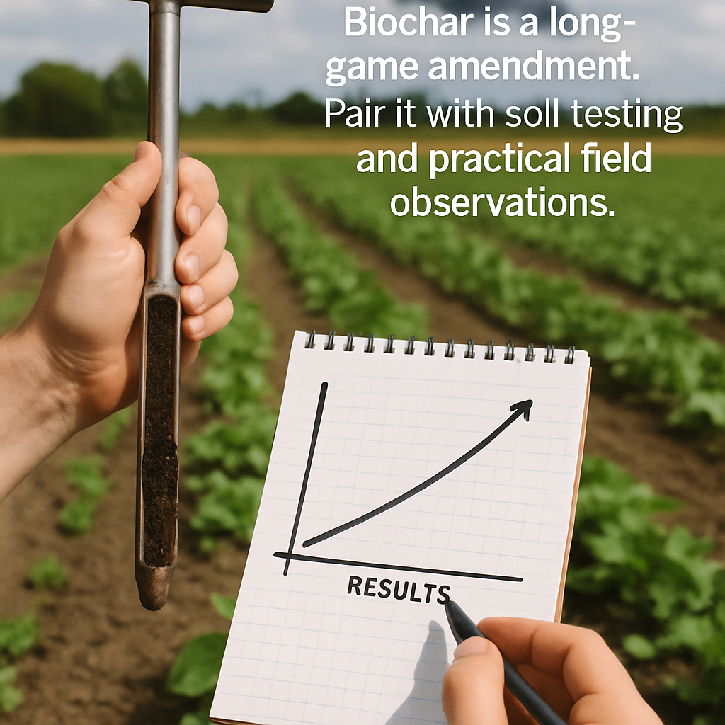 photographic Measure results over time Biochar is a longgame amendment Pair it with soil testing and practical field observations